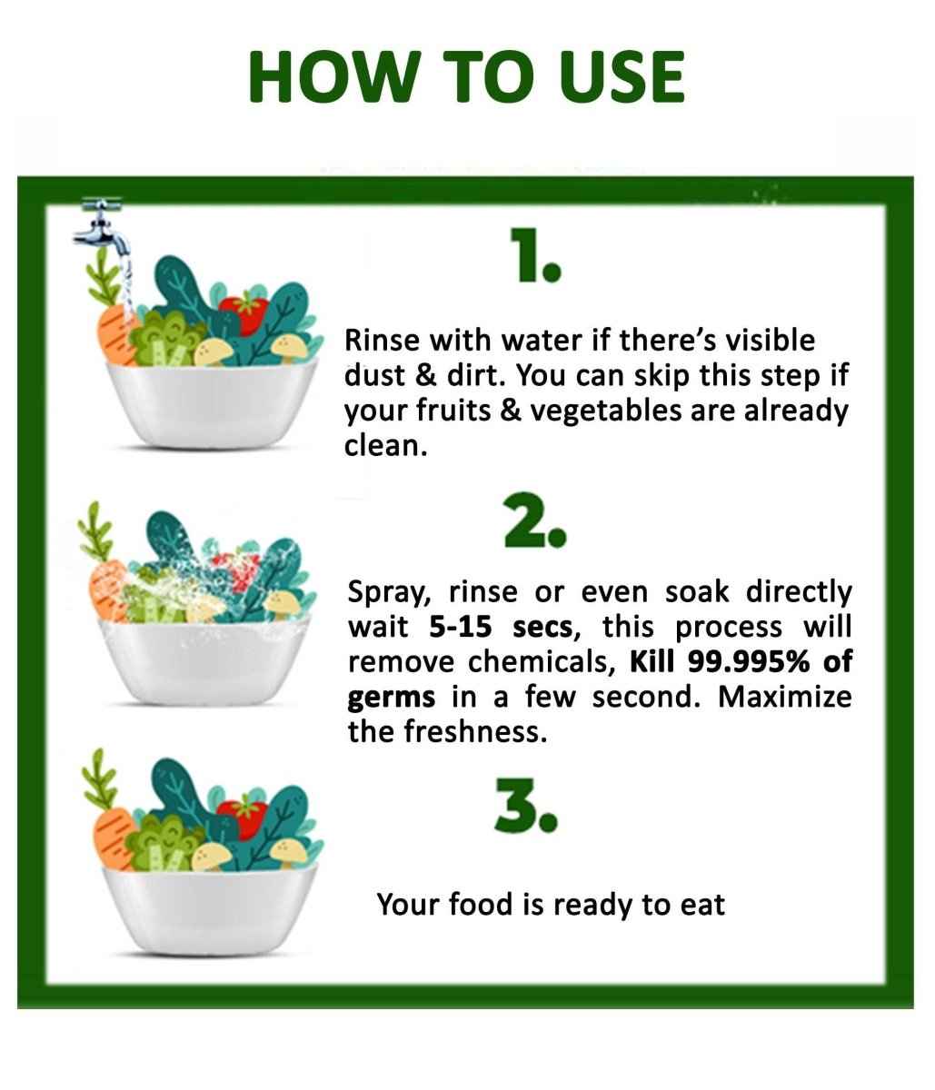 Fruits & Vegetables Disinfectant for Safe, Clean Produce and Enhanced Freshness