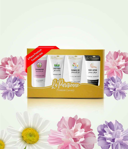 Travel Toiletries Set - 30ML Travel Box (Shampoo, Conditioner, Shower Gel, Body Lotion)