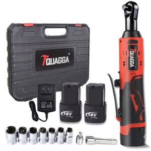 18V Cordless Electric Ratchet Wrench Set with 2 Batteries & Fast Charger