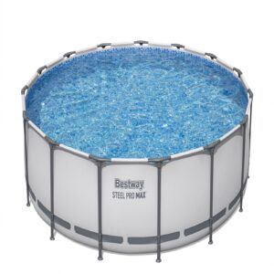 Bestway Steel Pro MAX 10 Foot x 30 Inch Round Metal Frame Above Ground Outdoor Backyard Swimming Pool Set with 330 GPH Filter Pump
