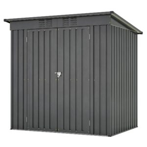 6 X 4 Ft Outdoor Storage Shed, All Weather Tool Shed For Garden, Backyard, Lawn, Black