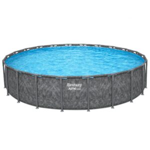 Bestway APX 365 22’x52″ Round Above Ground Swimming Pool Set with Pump and Ladder